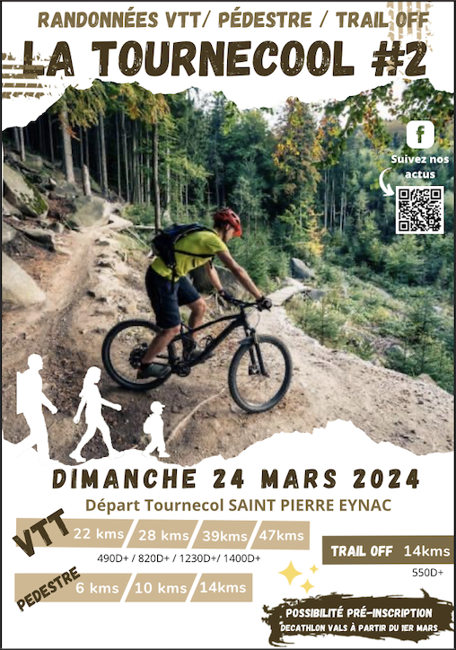 Affiche de La 2ème TOURNECOOL - VTT, TRAIL OFF, PEDESTRE à Saint-Pierre-Eynac