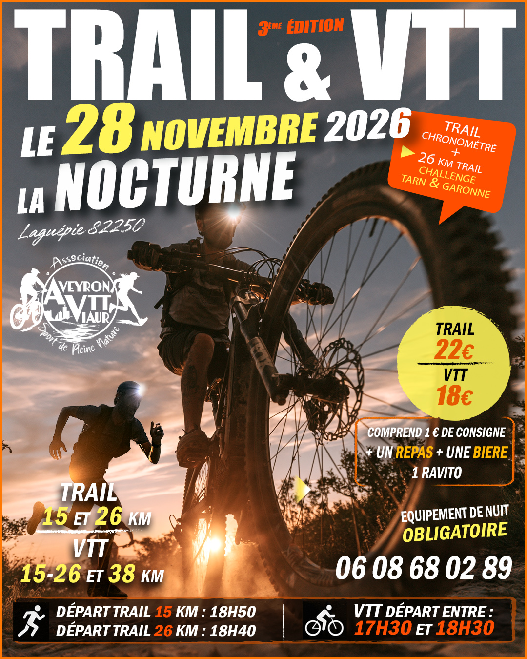 Affiche de Une randonnée VTT et TRAIL (3ème édition) à Saint-Martin-Laguépie