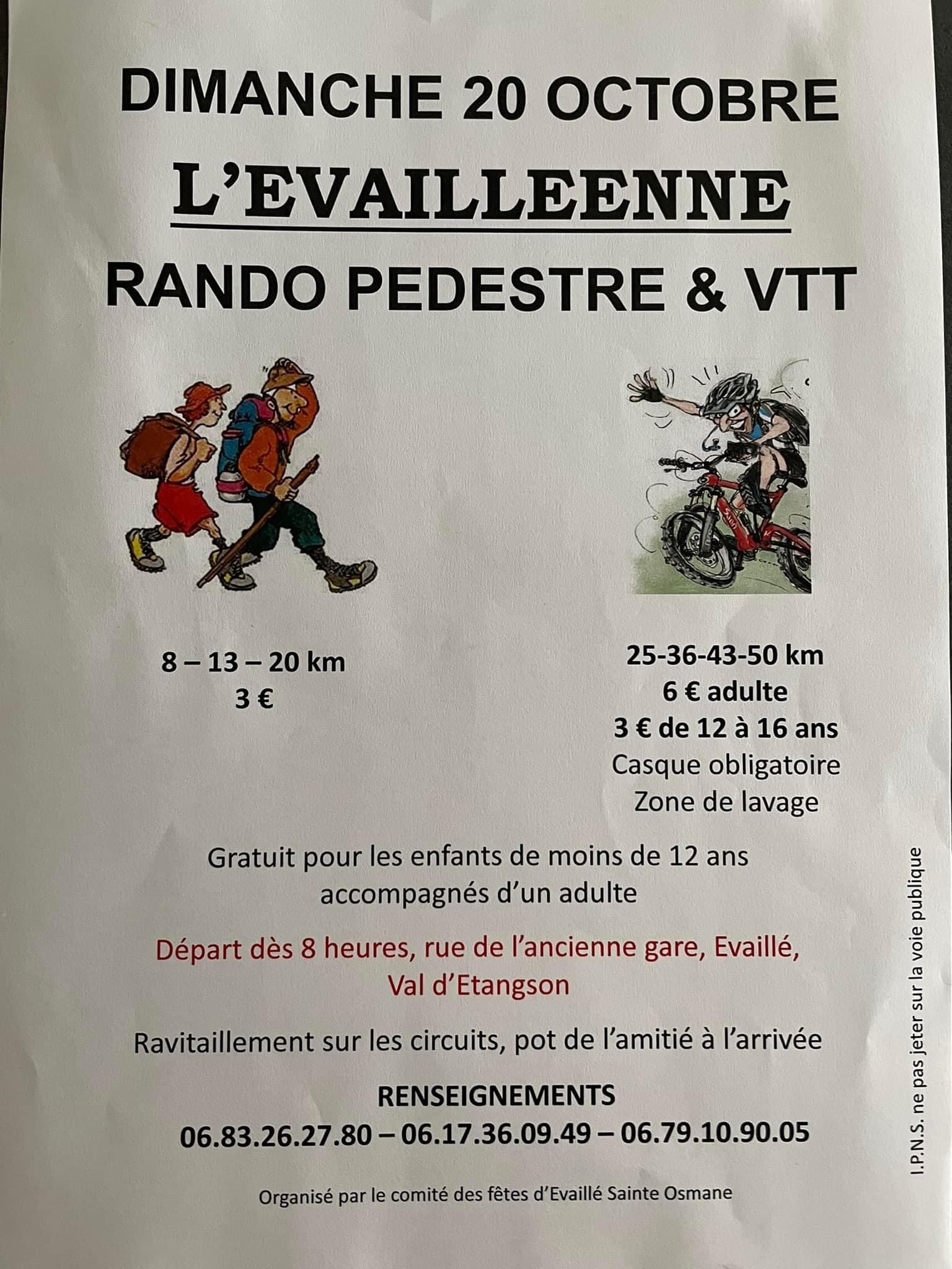 Affiche de La 6ème rando VTT et pédestre l'Évailléenne à Évaillé