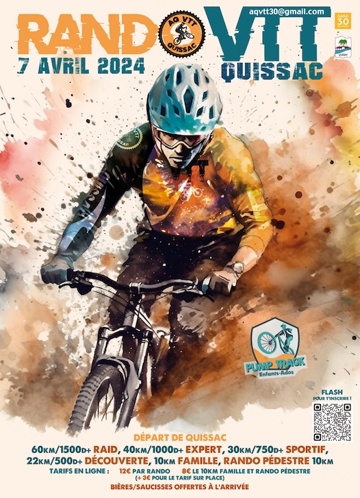 Affiche de La 8ème Rando VTT COUTACH à Quissac