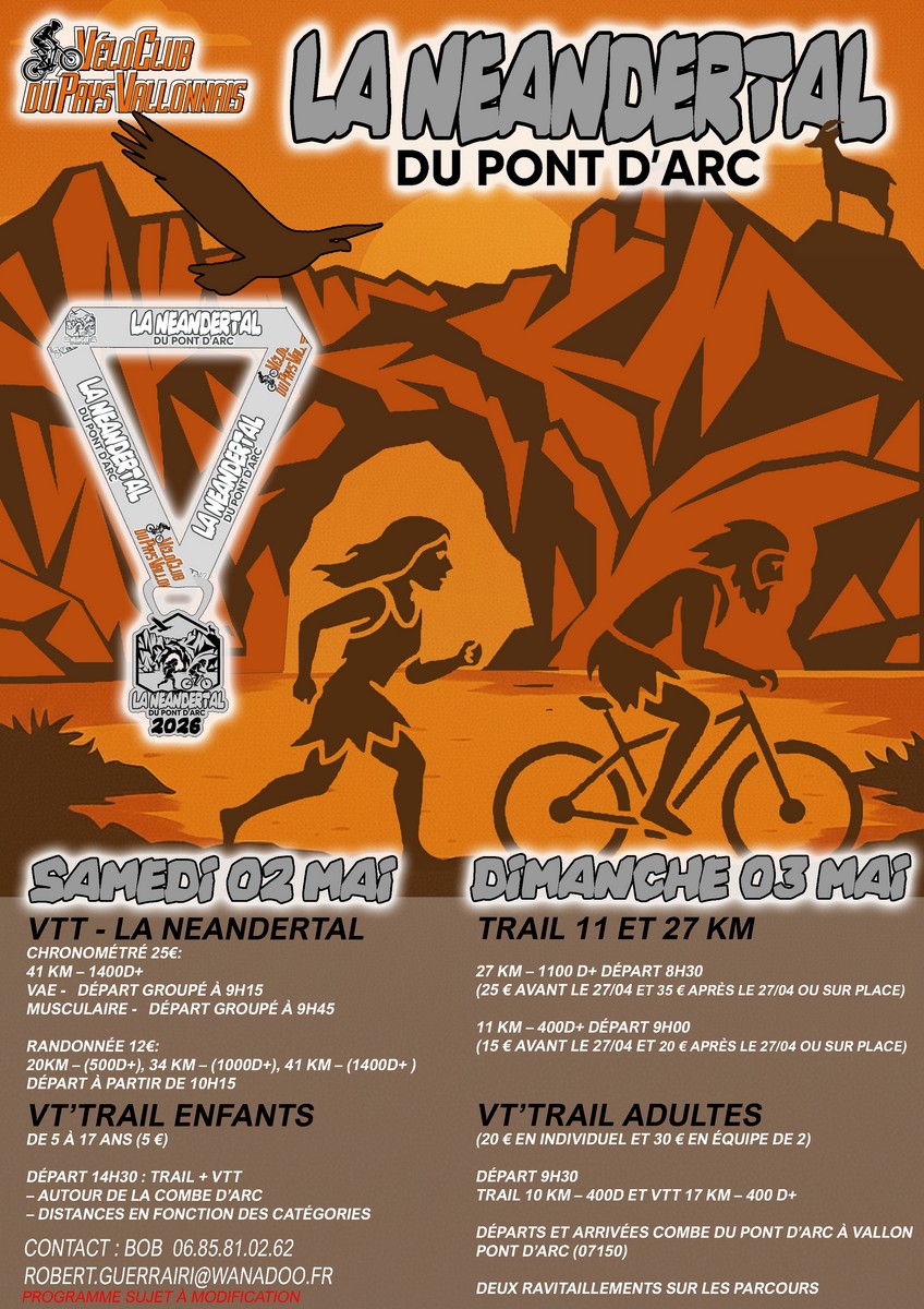 Affiche La 1ère NEANDERTAL DU PONT D'ARC 2026