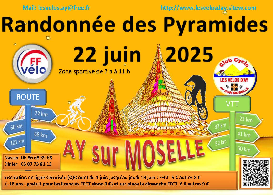 Affiche de La 20ème RANDONNEE DES PYRAMIDES à Ay-sur-Moselle