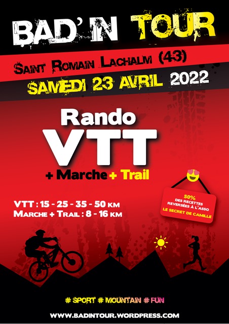 Affiche de Bad' in Tour (5ème  édition) à Saint-Romain-Lachalm