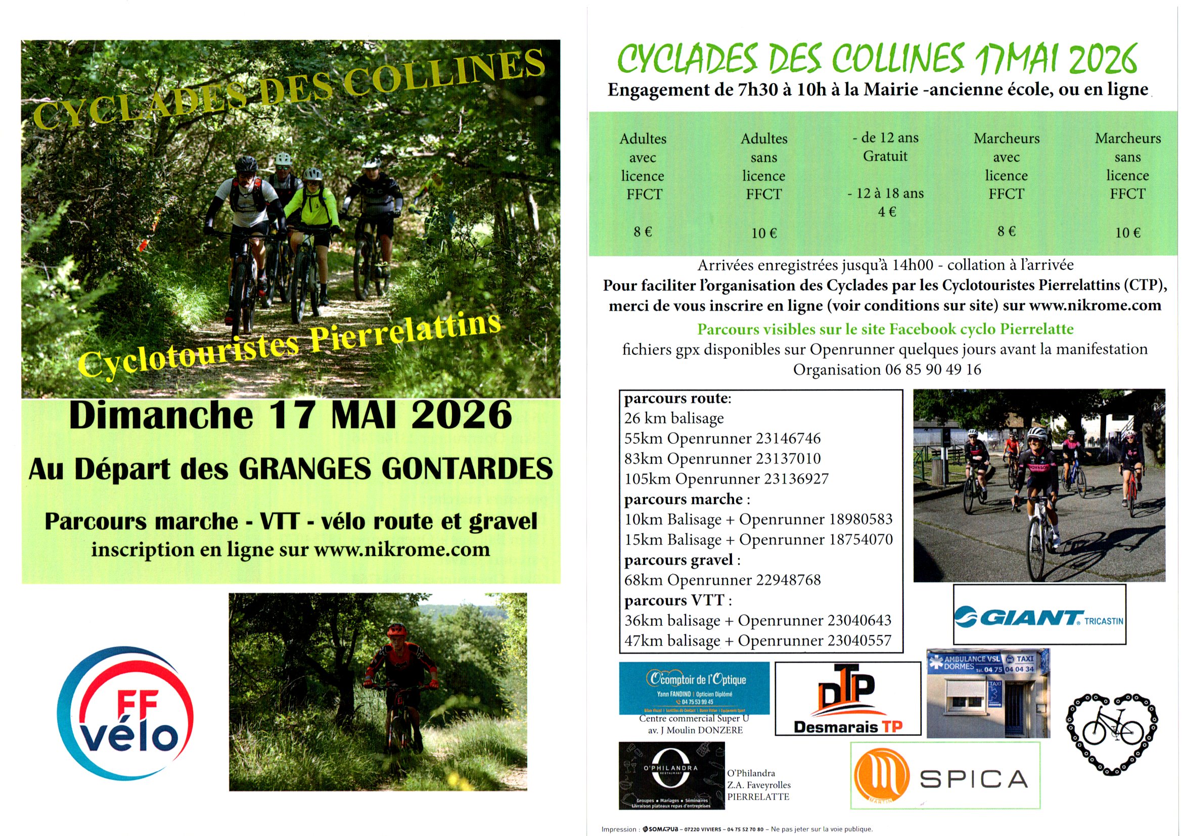 Affiche CYCLADES DES COLLINES (14ème édition) 2026