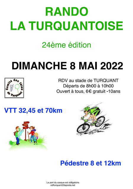 Affiche de Une randonnée VTT (24ème  édition) à Turquant