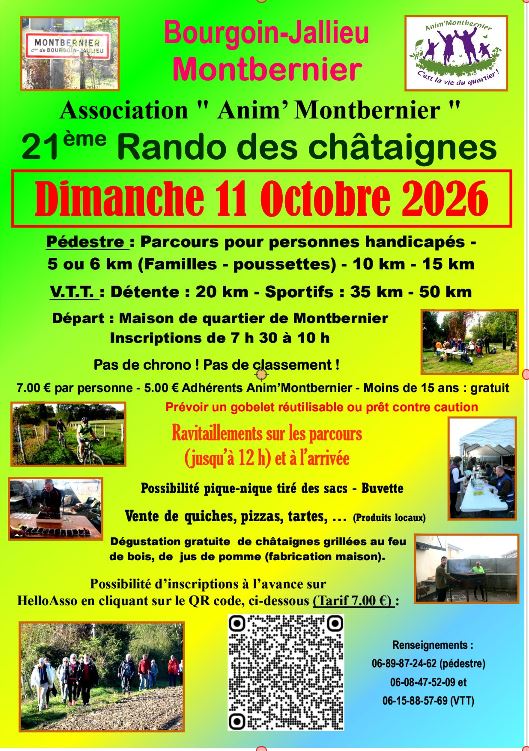 Affiche de La 21ème rando des Châtaignes à Bourgoin-Jallieu