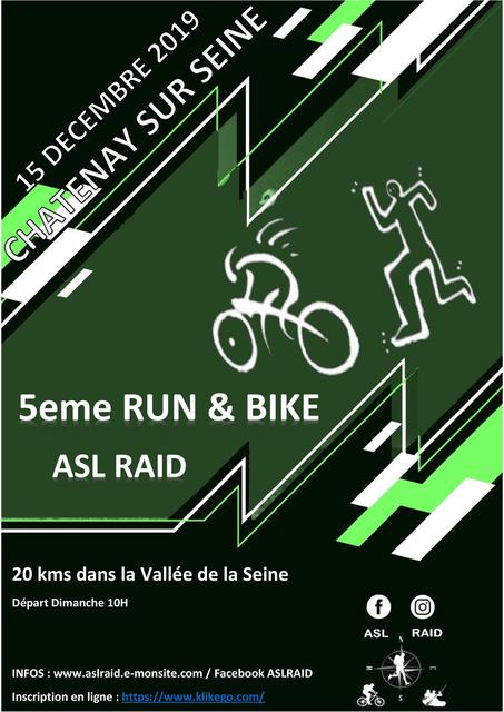 Affiche de RUN & BIKE ASL RAID (5ème  édition) à Châtenay-sur-Seine