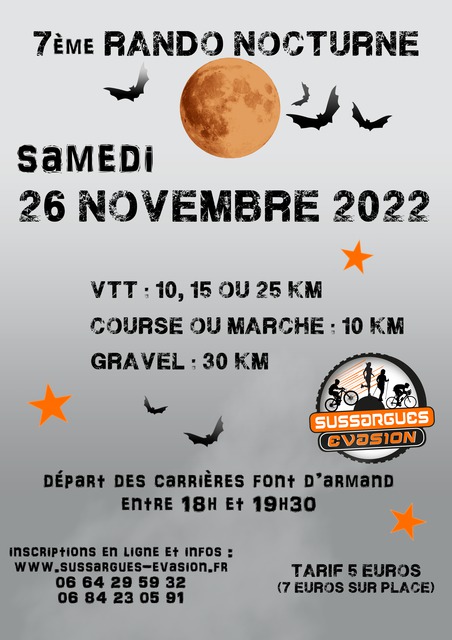 Affiche de RANDO  NOCTURNE    (7ème  édition) à Sussargues