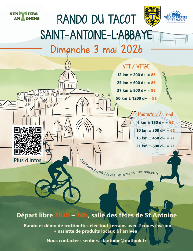 Affiche de La 23ème Rando du Tacot à Saint-Antoine-l'Abbaye