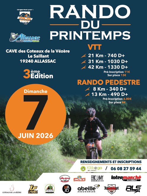 Affiche de La 3ème Rando Du Printemps - VTT à Allassac