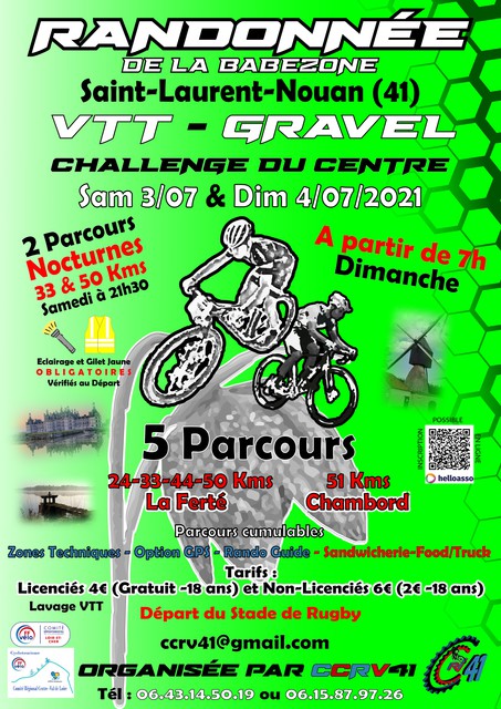 Affiche de Rando VTT de la Babezone - Challenge du Centre 2021 (1ère  édition) à Saint-Laurent-Nouan