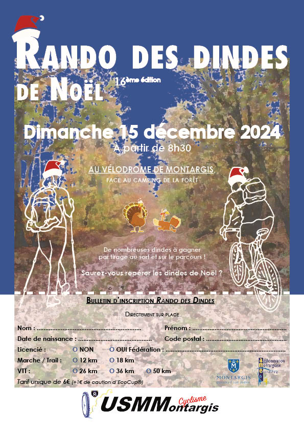 Affiche de La 16ème Rando des dindes de Noêl à Montargis