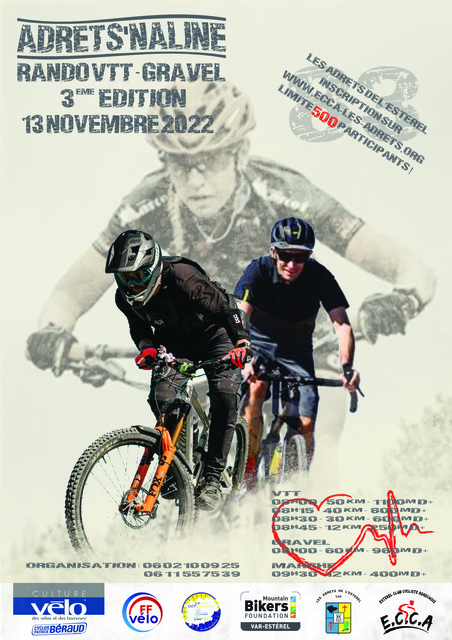 Affiche de Adrets'Naline Randonnée Vtt & Gravel (3ème  édition) à Adrets-de-l'Estérel