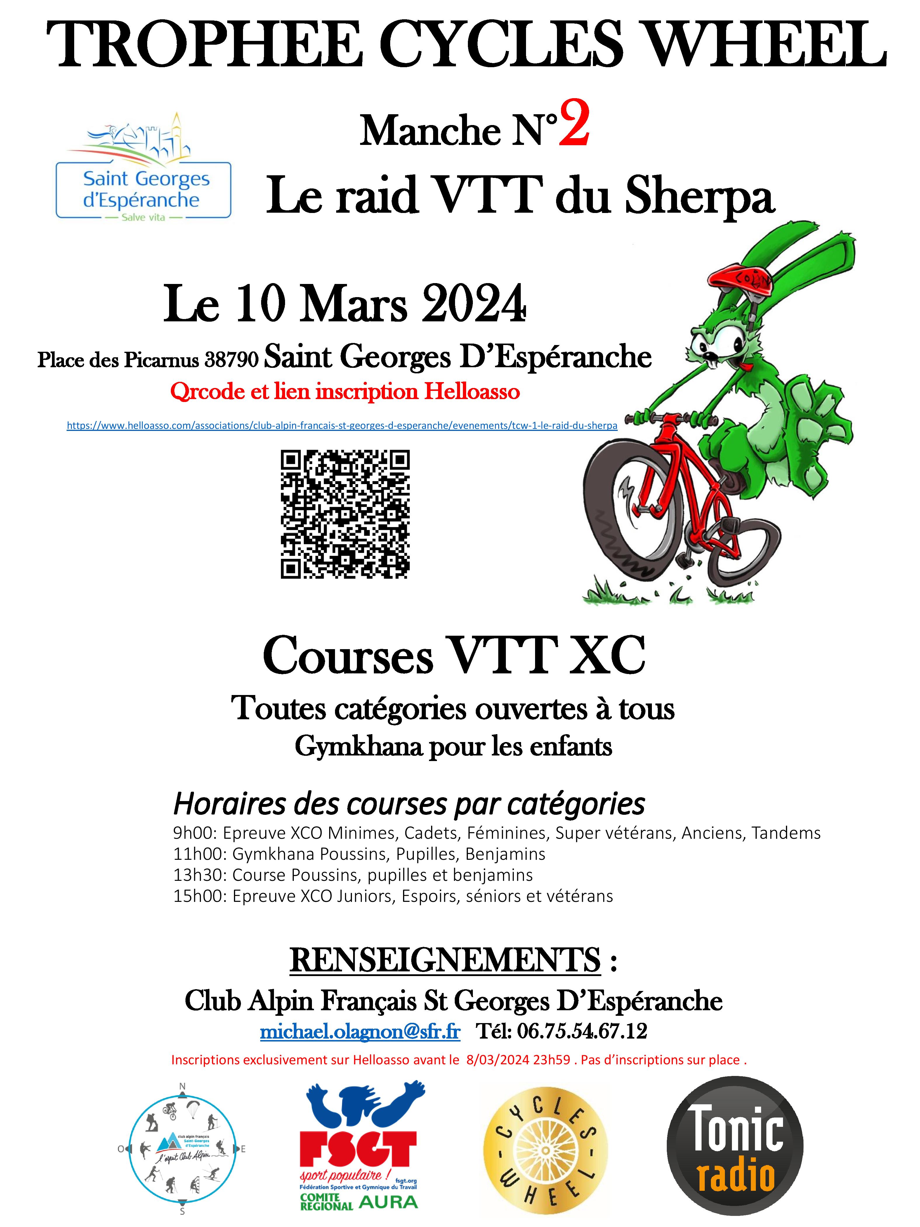 Affiche de Raid du Sherpa, 2 ème Manche du Trophée Cycles Wheel (1ère édition) à Saint-Georges-d'Espéranche