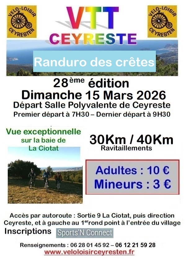 Affiche de Randuro des Crêtes de Ceyreste (28ème édition) à Ceyreste
