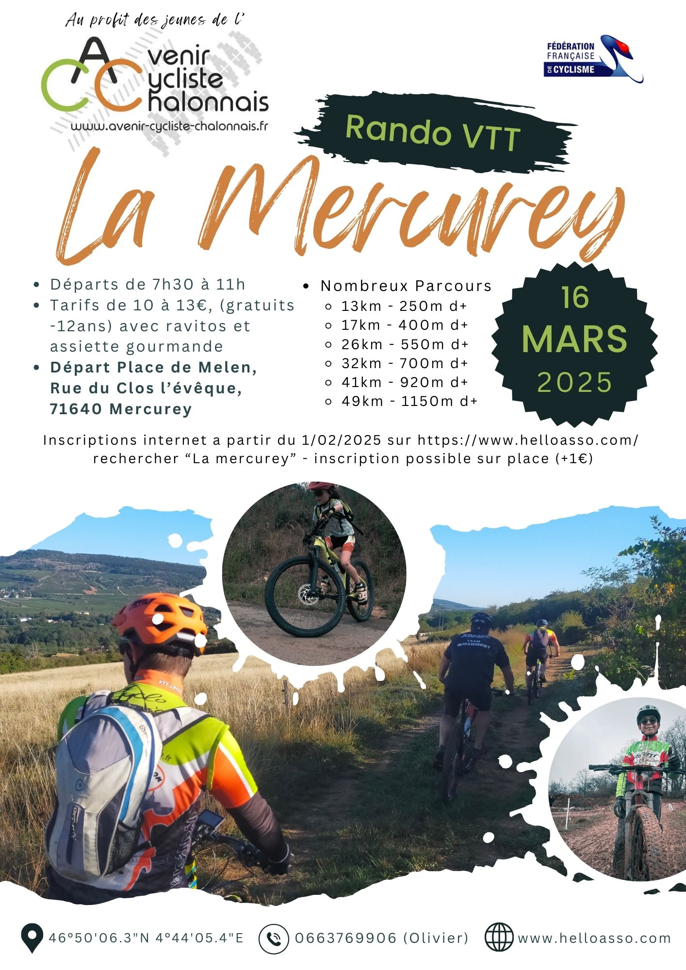 Affiche de La 28ème Randonnée VTT "La Mercurey" à Mercurey