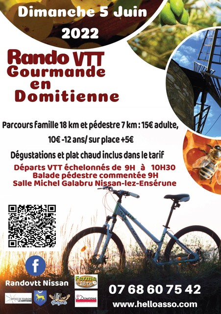 Affiche de Rando VTT gourmande en Domitienne (3ème  édition) à Nissan-lez-Enserune