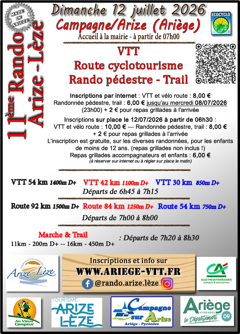 Affiche La 11ème Rando Arize-Lèze 2026