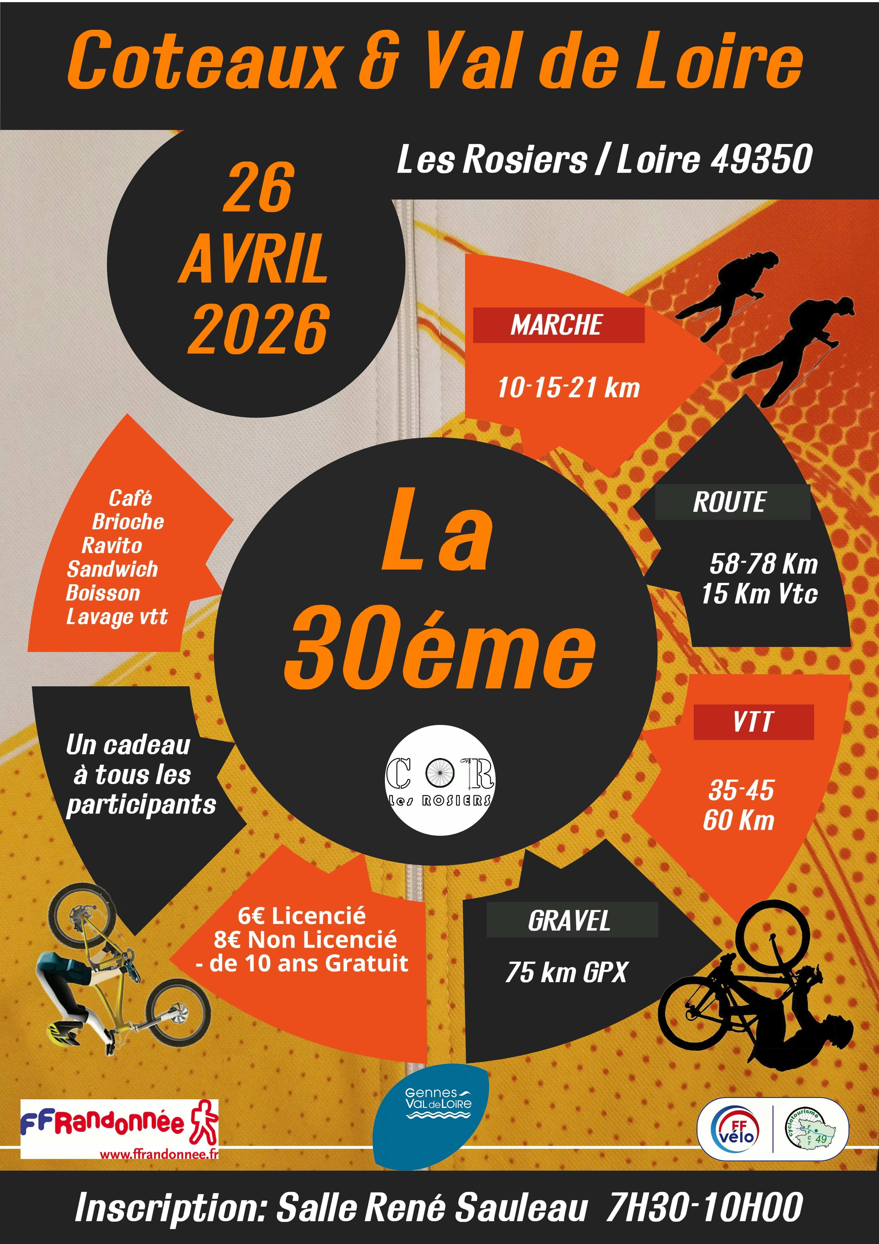 Affiche de La 30ème Rando Coteaux et Val de Loire à Rosiers-sur-Loire