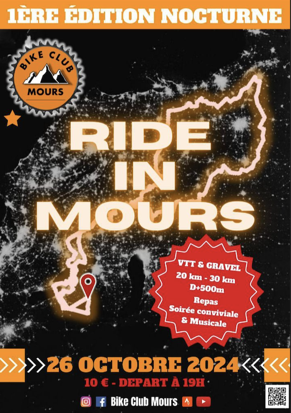 Affiche de Première RIDE in MOURS (Randonnée nocturne) (1ère édition) à Mours-Saint-Eusèbe