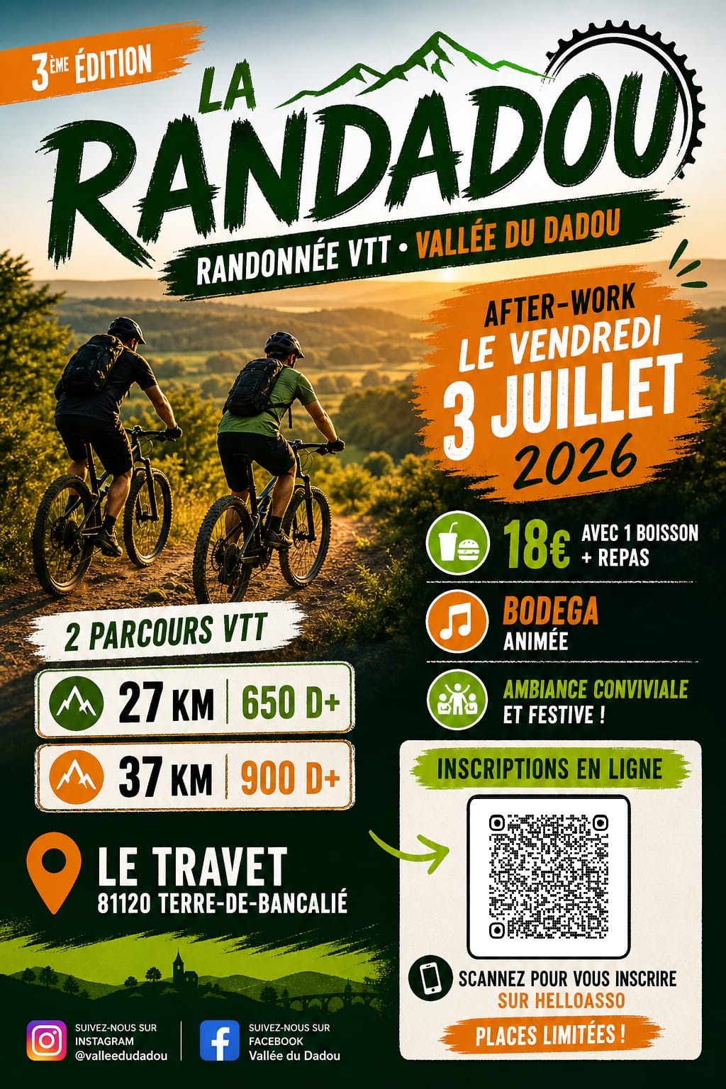 Affiche de La 3ème Randonnée VTT RANDADOU au Travet
