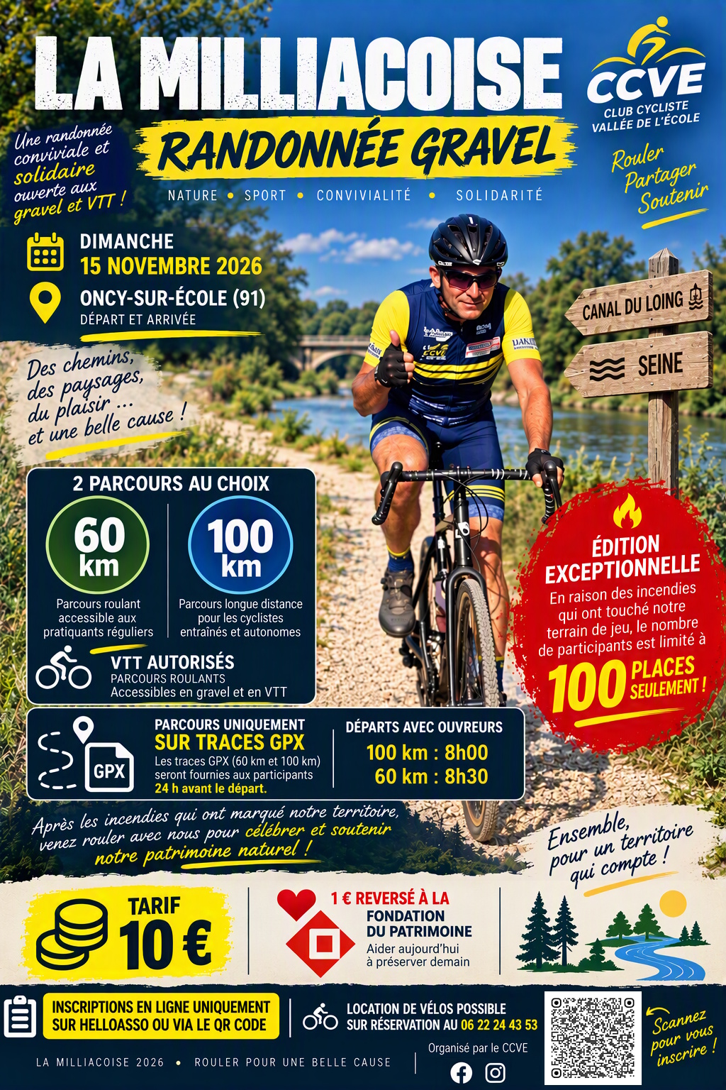 Affiche de La 20ème Milliacoise - GRAVEL / Vtt - 20ème édition à Oncy-sur-Ecole