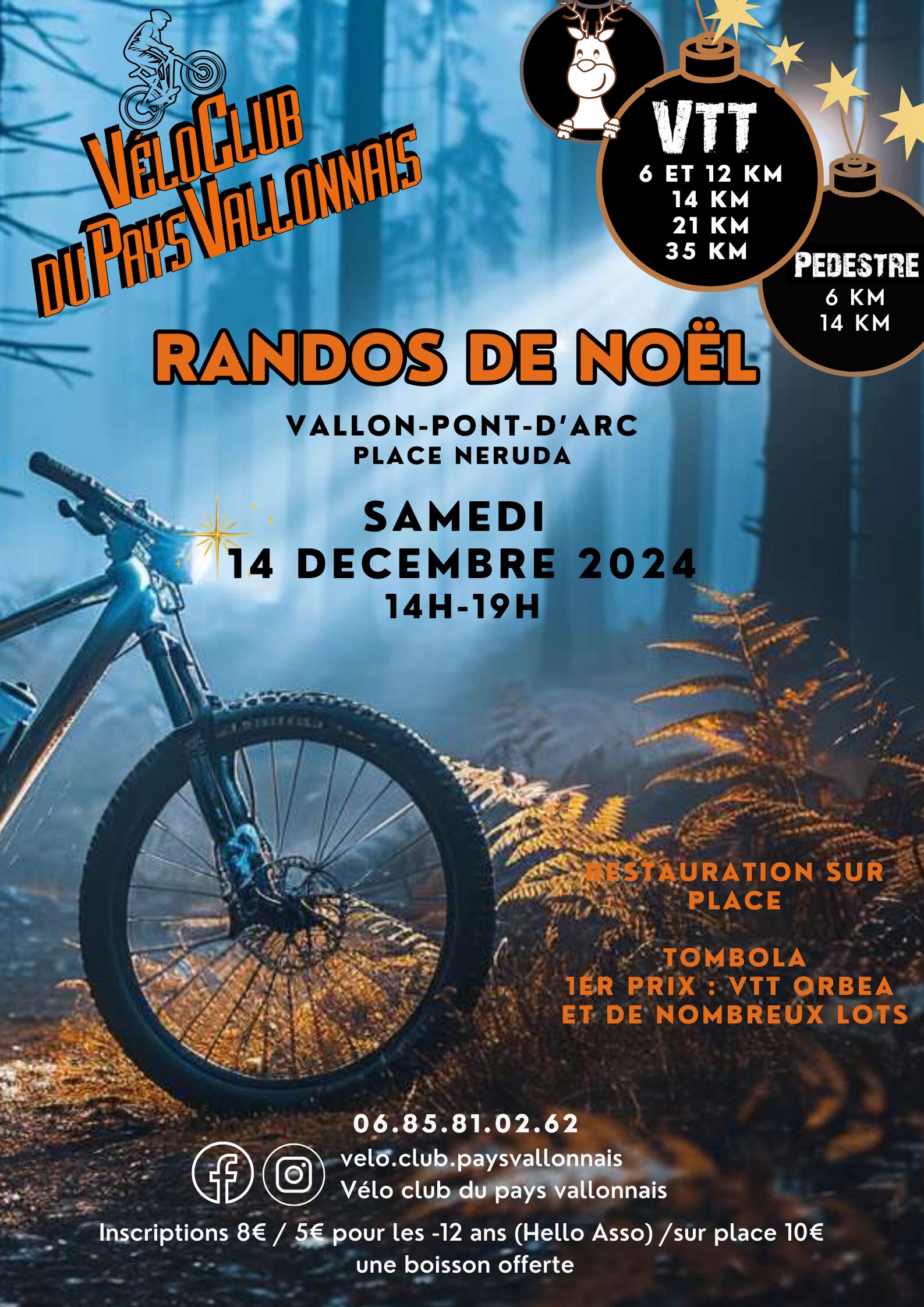 Affiche de "Randos de Noël" (5ème édition) à Vallon-Pont-d'Arc