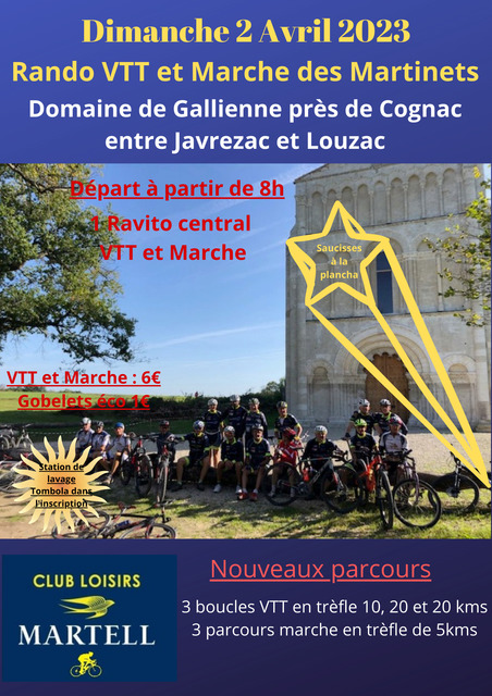 Affiche de Rando VTT et marche des martinets à Javrezac