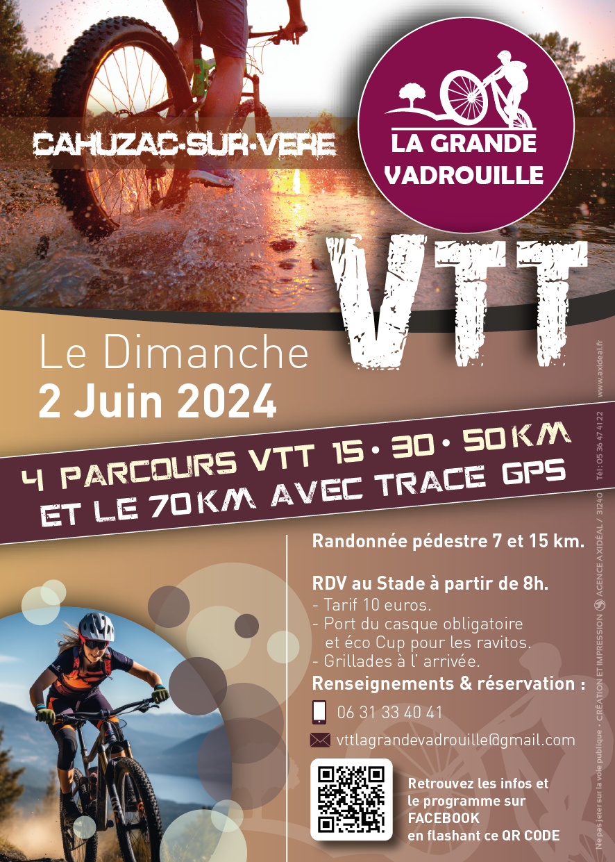 Affiche de La 15ème CAHUZACOISE randonnée VTT et pédestre à Cahuzac-sur-Vère