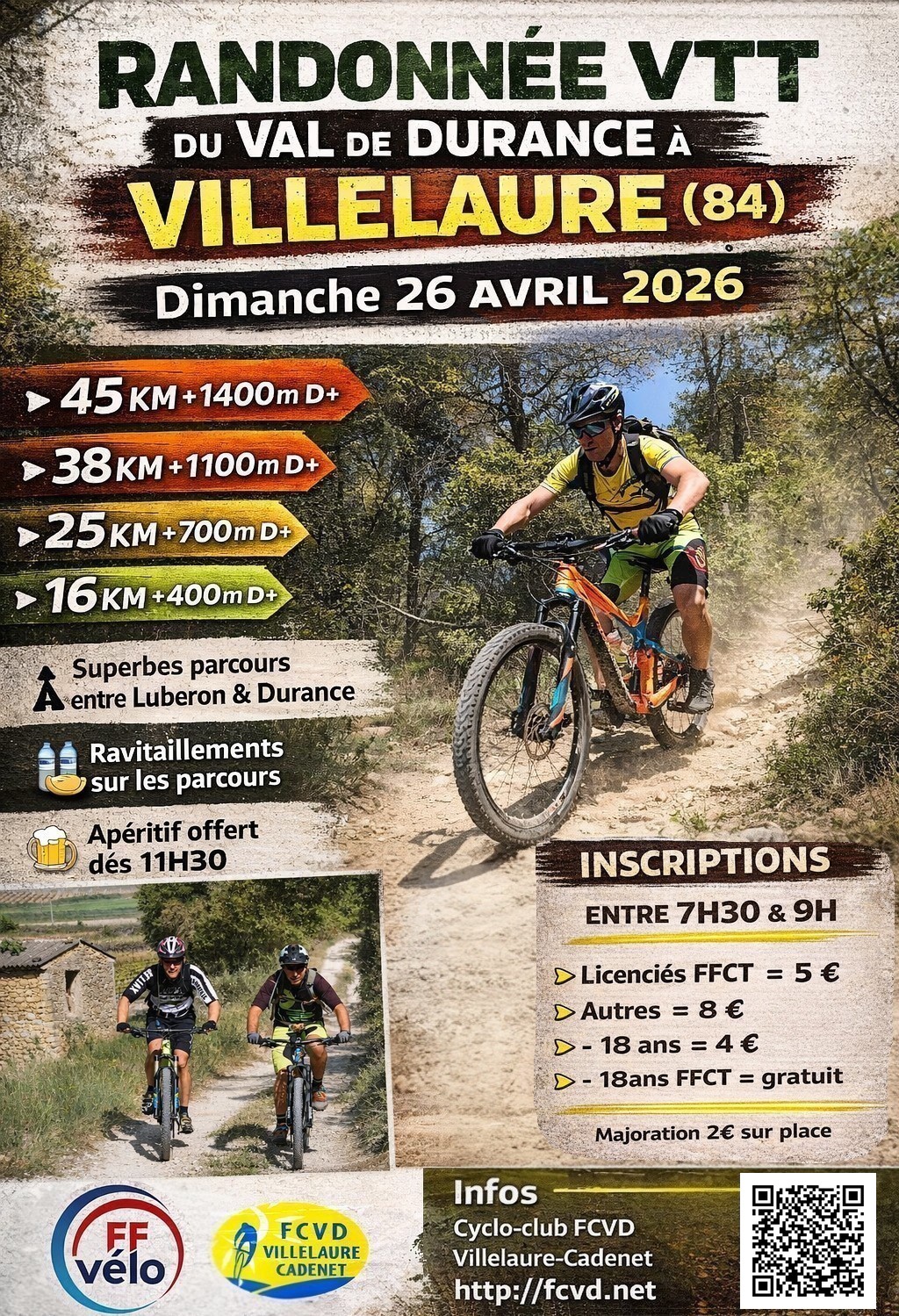 Affiche de La 38ème Randonnée VTT du Val de Durance à Villelaure