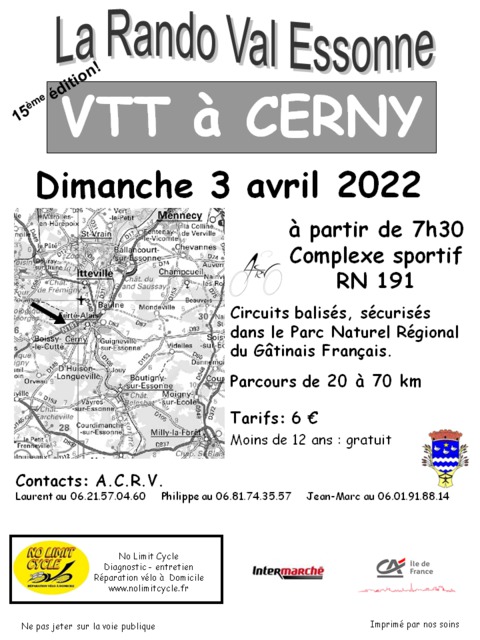 Affiche de RANDO VAL ESSONNE (15ème  édition) à Cerny