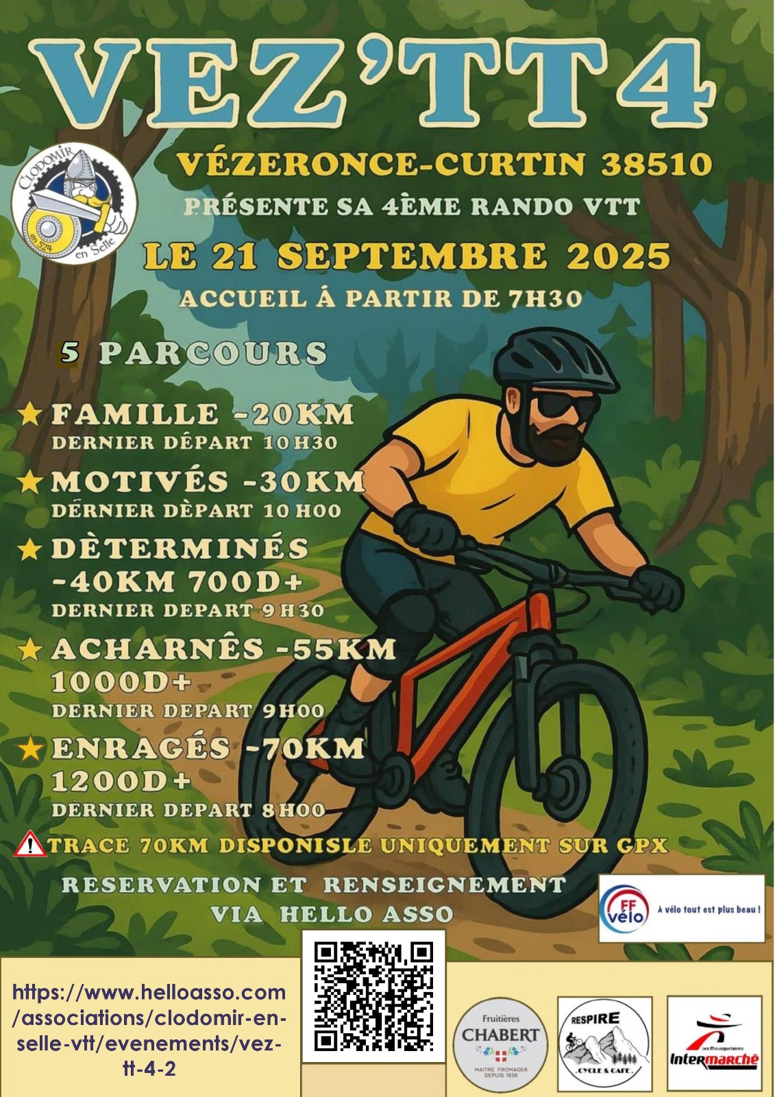 Affiche de VEZ'TT 4 Rando VTT (4ème édition) à Vézeronce-Curtin