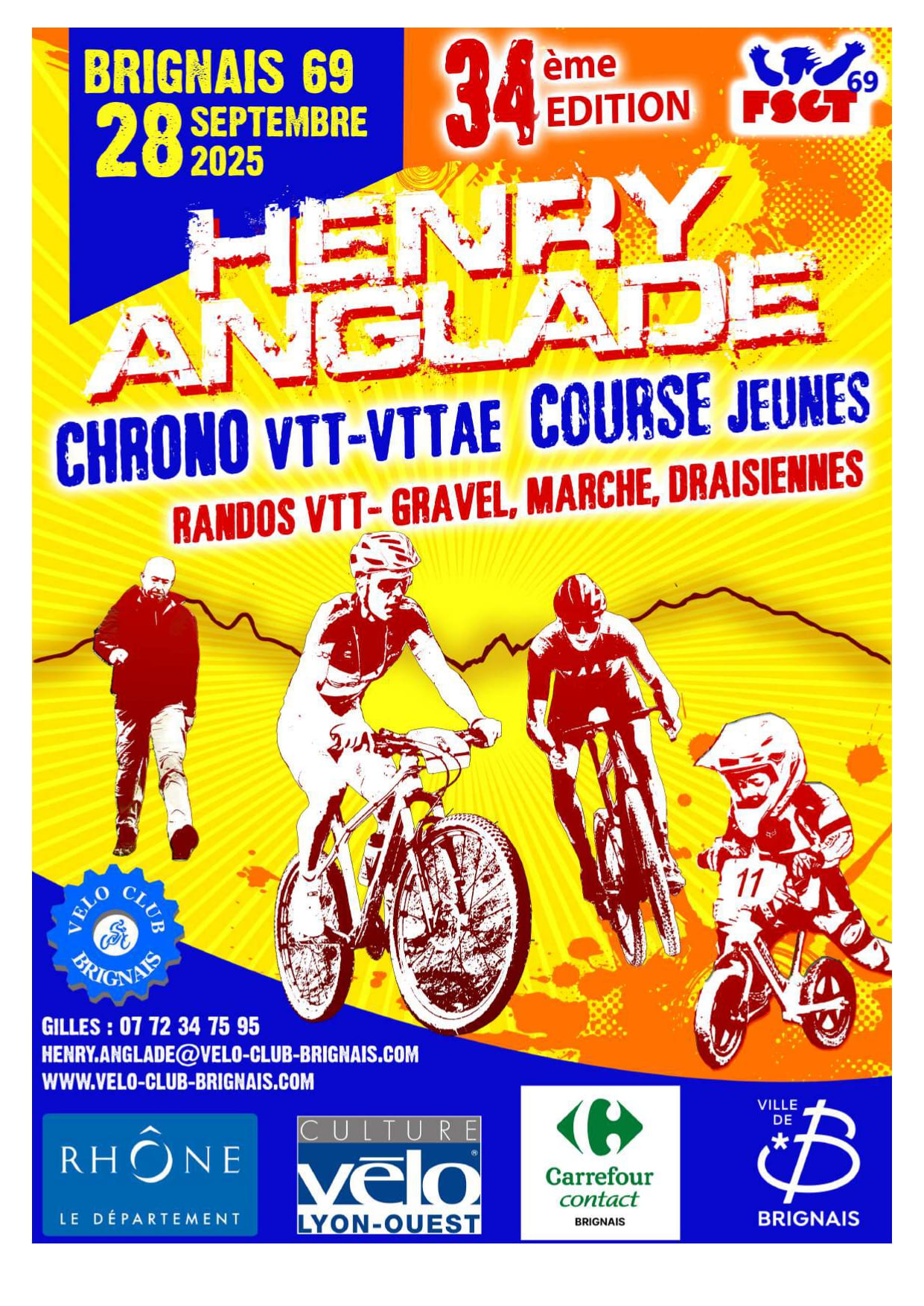 Affiche de HENRY ANGLADE VTT Courses et Randonnées (34ème édition) à Brignais