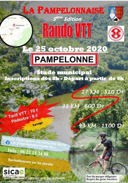 Affiche de Randonnée VTT "La pampelonnaise" (5ème  édition) à Pampelonne