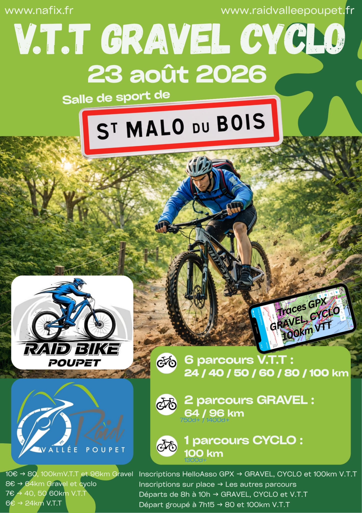 Affiche de Raid Bike Poupet à Saint-Malo-du-Bois
