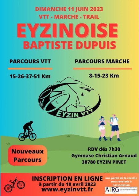 Affiche de L'EYZINOISE "BAPTISTE DUPUIS" 2023 (16ème  édition) à Eyzin-Pinet