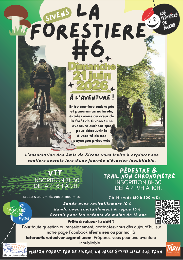 Affiche de La 6ème Forestière de Sivens à Lisle-sur-Tarn
