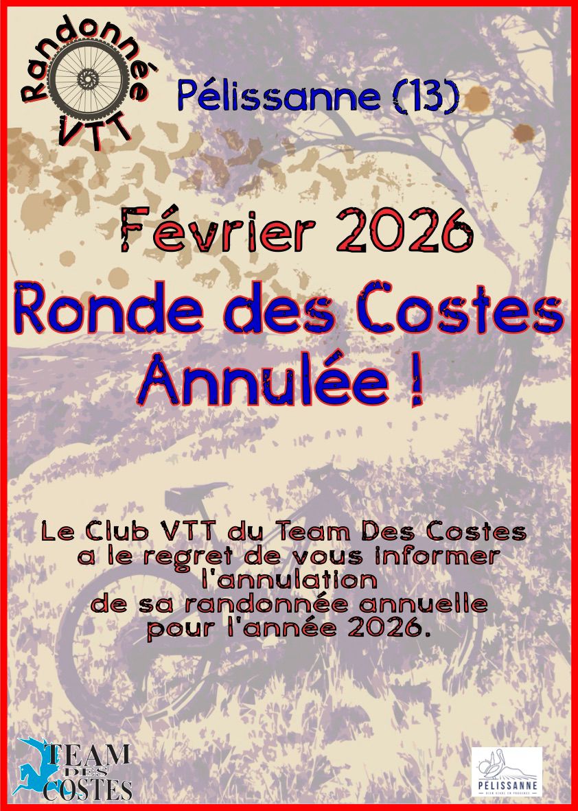 Affiche de La 22ème Ronde des Costes annulée à Pélissanne