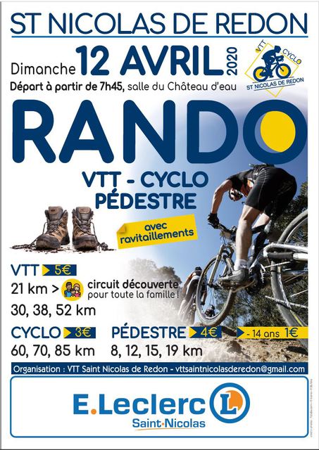 Affiche de Randonnée VTT Saint Nicolas de Redon (22ème  édition) à Saint-Nicolas-de-Redon