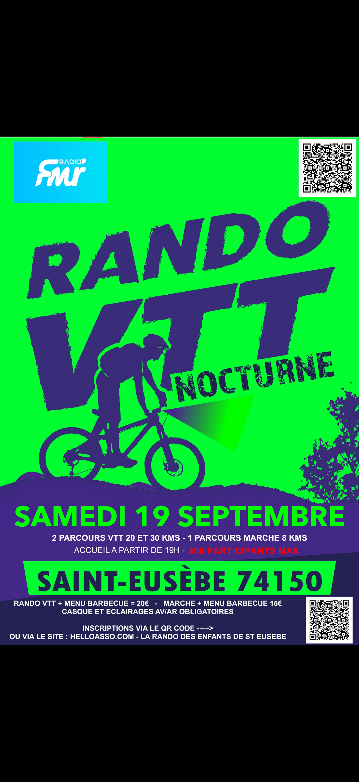 Affiche de La 4ème Rando VTT Nocturne à Saint-Eusèbe