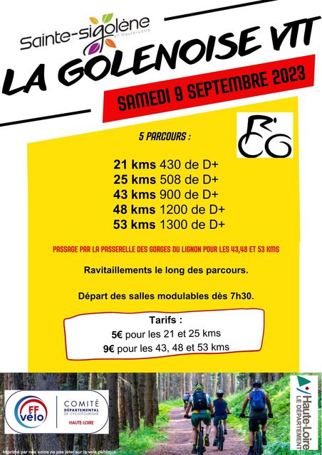 Affiche de La 9ème Golénoise VTT à Sainte-Sigolène