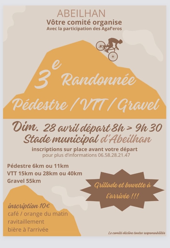 Affiche de La 3ème RANDO VTT à Abeilhan