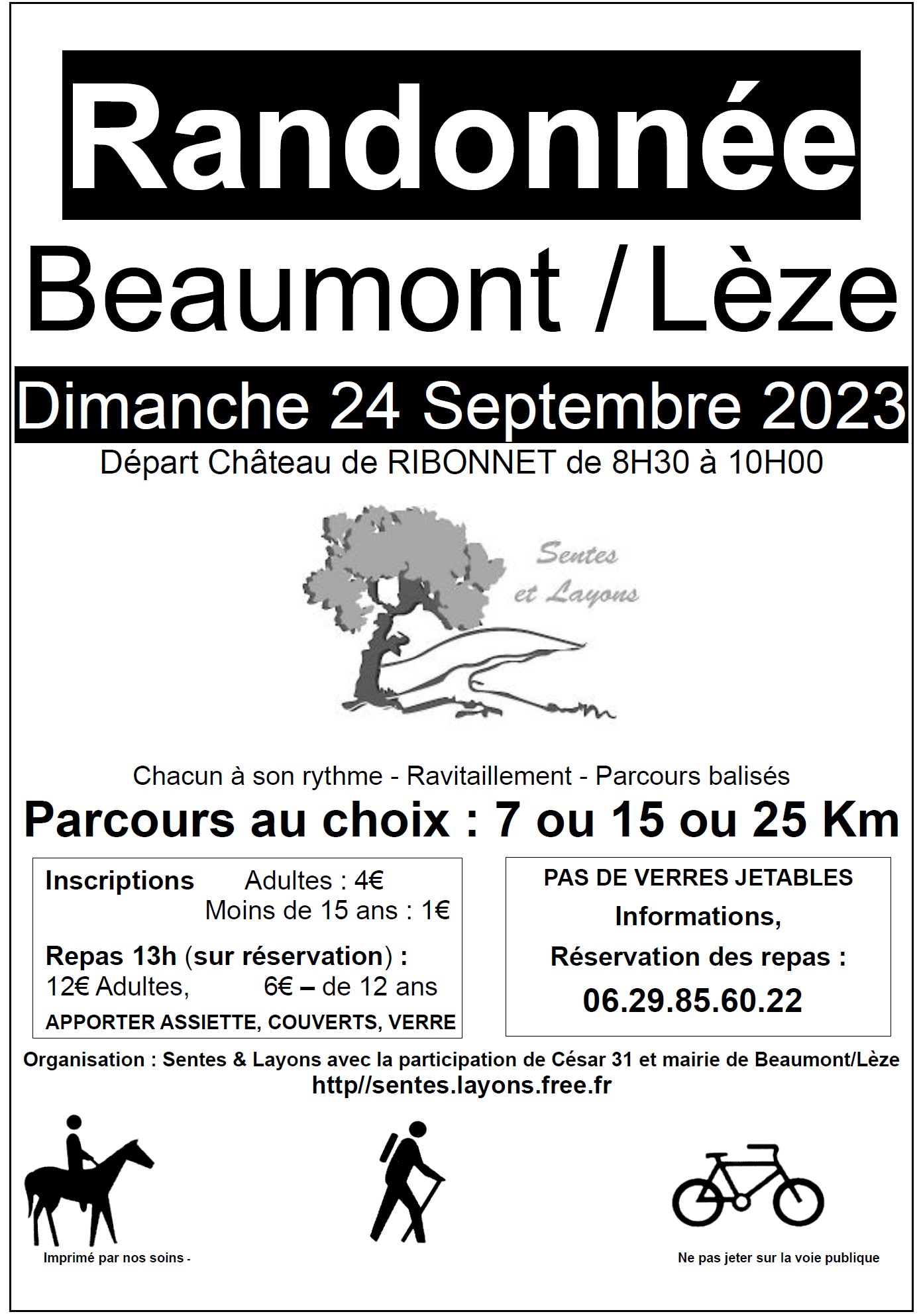 Affiche de Matinée de la randonnée Beaumont/Lèze (28ème édition) à Beaumont-sur-Lèze