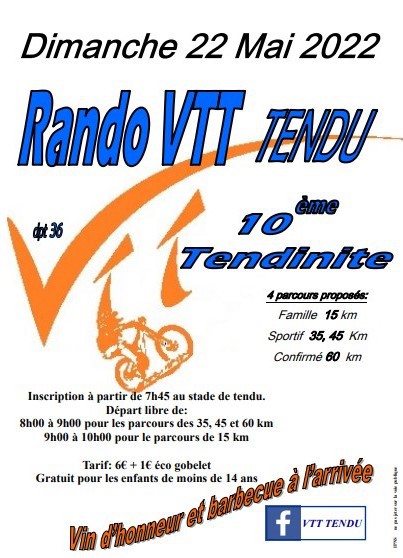 Affiche de LA TENDINITE (10ème  édition) à Tendu