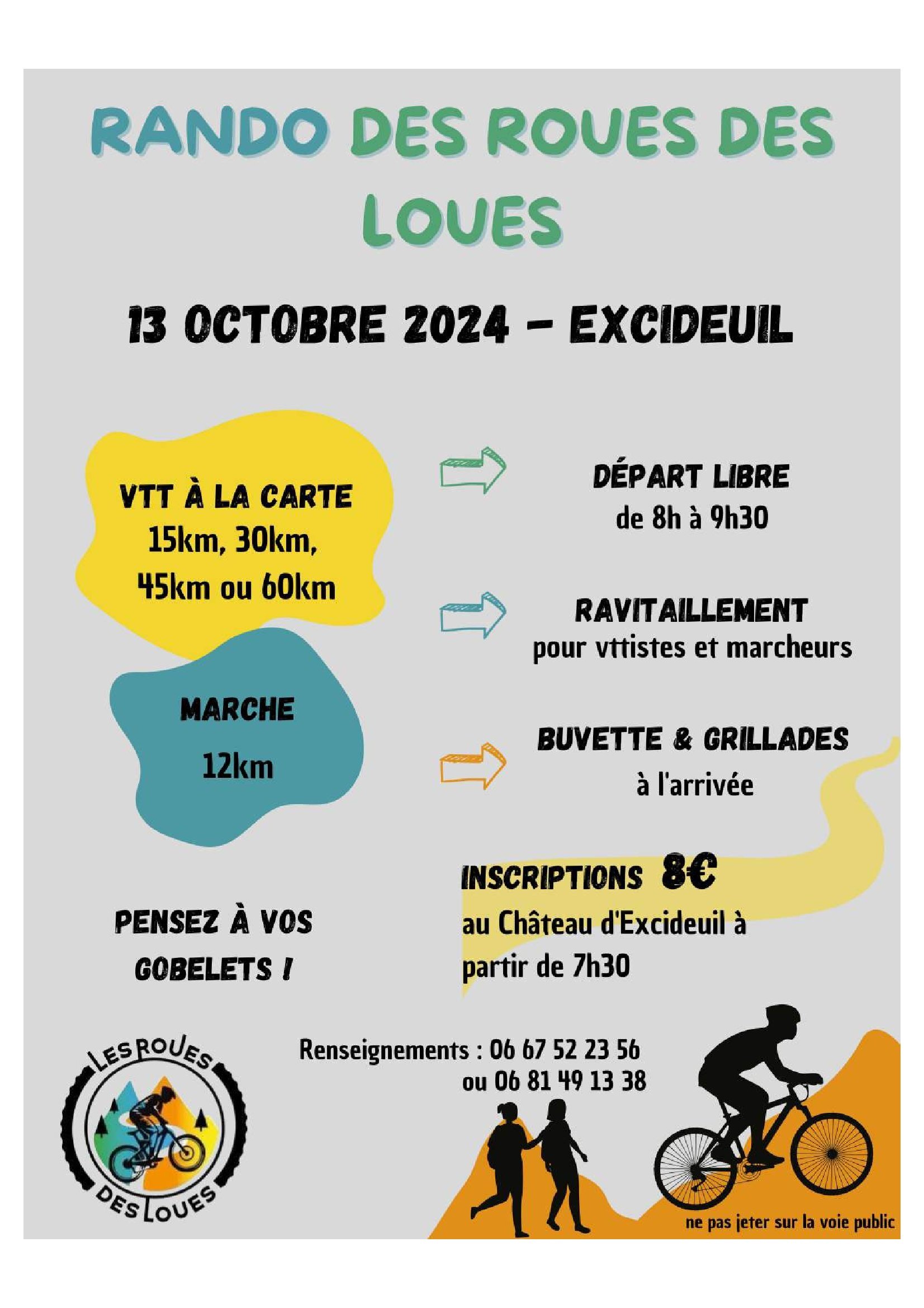 Affiche de La 2ème rando VTT roues des Loues à Excideuil