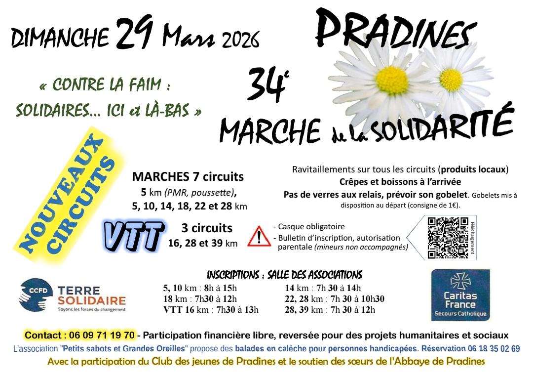 Affiche de Marche de la Solidarité (34ème édition) à Pradines