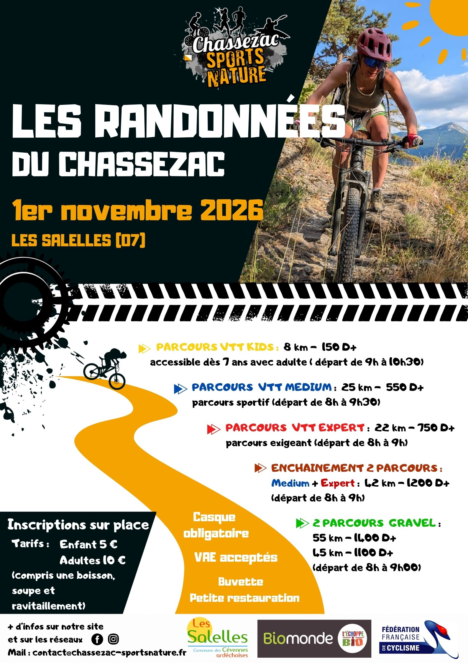 Affiche de Une randonnée VTT (8ème édition) aux Salelles