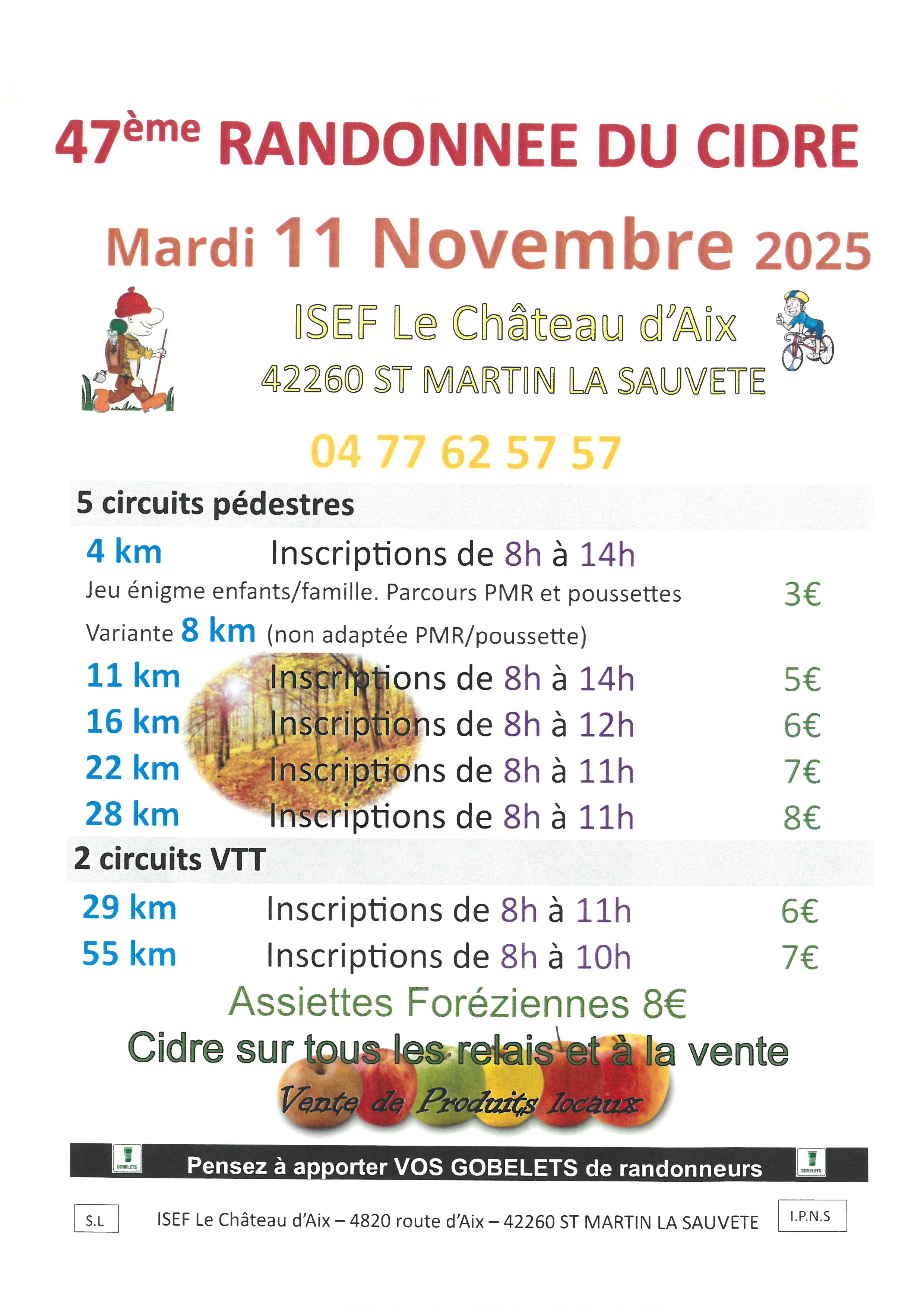 Affiche de La 47ème Randonnée du Cidre à Saint-Martin-la-Sauveté