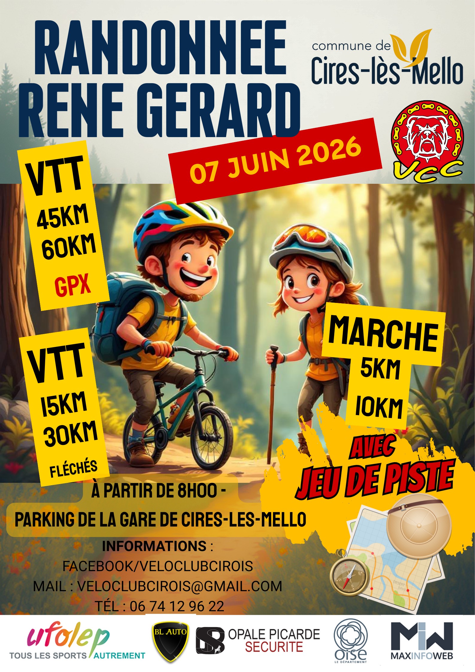 Affiche de La 11ème Randonnée René Gérard VTT et marche à Cires-lès-Mello