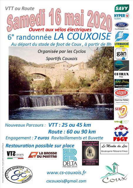 Affiche de Randonnée Route et VTT La Couxoise (6ème  édition) à Coux